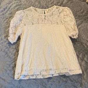 White lace Anthropologie blouse